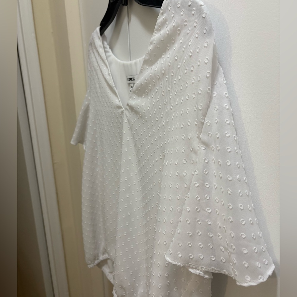 Express Dotted White Top